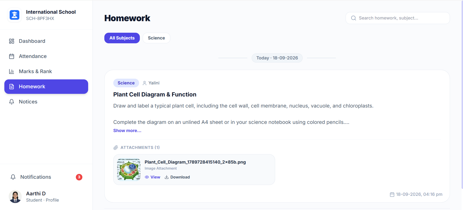 Homework & Multi-Attachment Sharing Web View