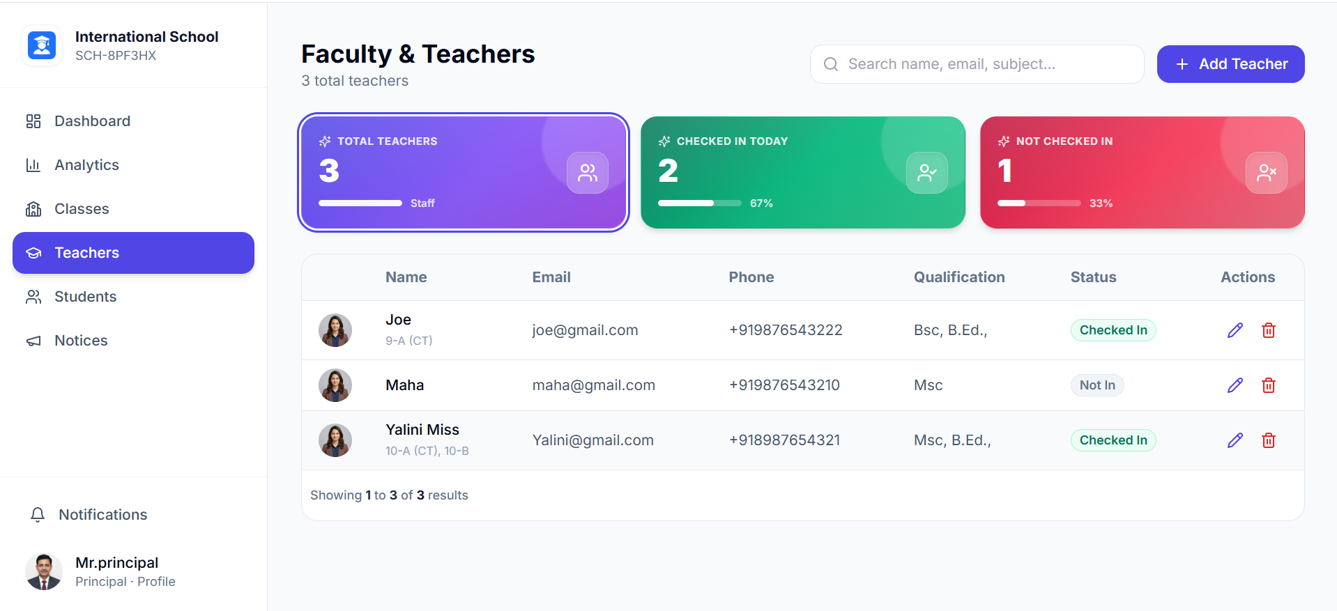 Faculty Roster & Class Mapping Web View